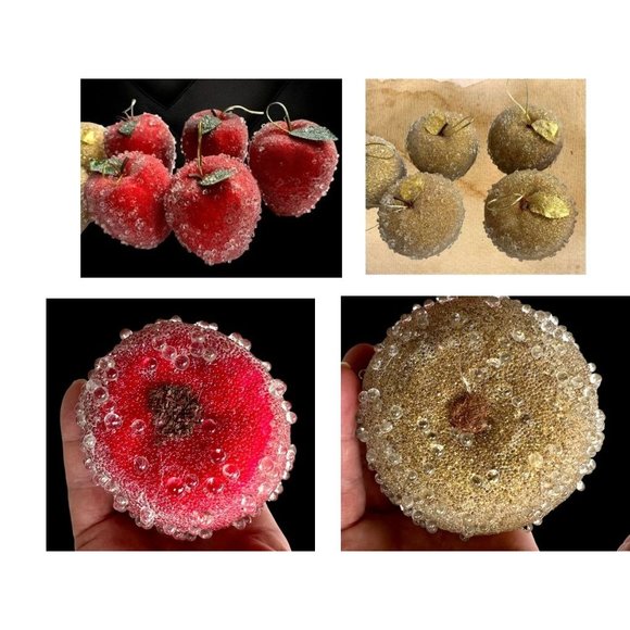 VTG Artificial Faux Beaded Sugar Frosted Fruit Apples Christmas Ornament… - Picture 12 of 12